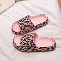 Women's leopard print slippers with thick EVA sole in Korean style sandal design