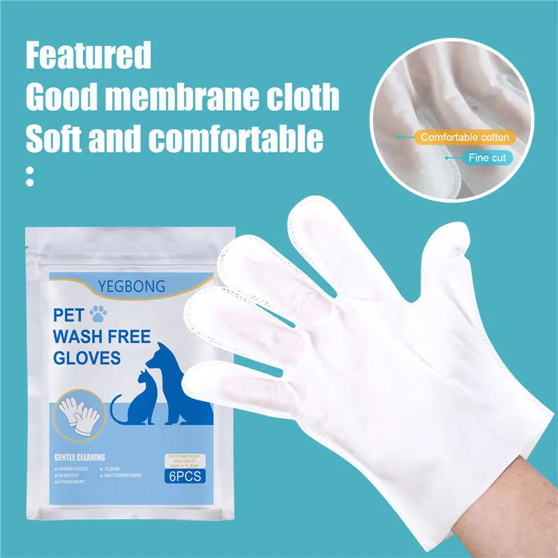 Pack of 6 pet disposable non-woven aluminium foil gloves for cat grooming, size 24.7x25cm