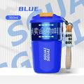 Small Japanese-style stainless steel portable coffee cup in blue, grey, orange, or white.