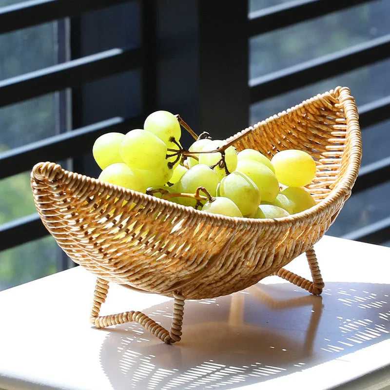 Plastic fruit plate decoration knitted basket dim sum rack in desktop melon seeds fruit dim sum rack colour