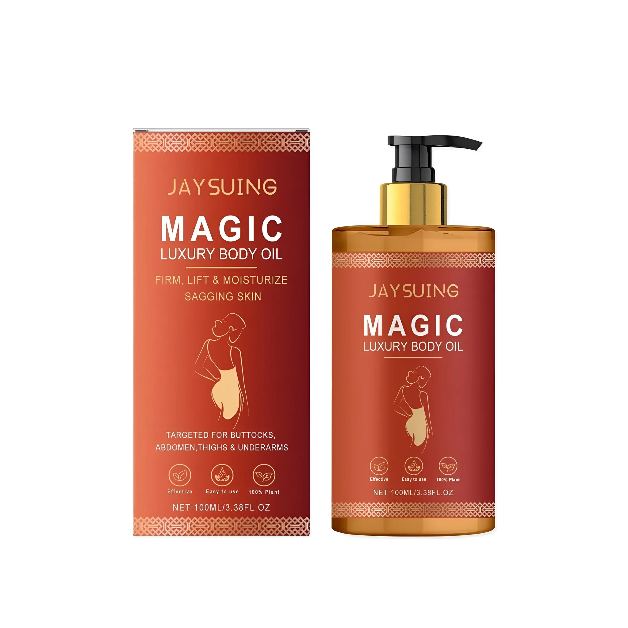 100ml bottle of tightening and nourishing body oil containing rose hip oil and vitamin E