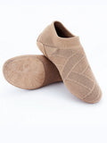 Camel-coloured Latin dance shoes with cotton mesh upper and leather sole