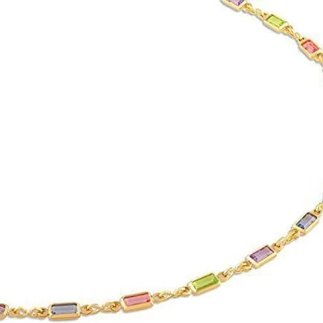 Ladies' geometric crystal necklace with adjustable alloy chain and glass pendant