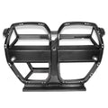 Genuine dry carbon fibre front bumper grille for BMW M3 and M4 models with visible 3K weave pattern