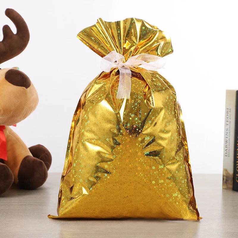 Christmas gift tying packing machine bag OPP aluminium PE 24x32cm sky blue design on white background