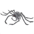 Grey spider costume on a dog for Halloween, showing full-body coverage.