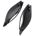 Pair of smoked ABS plastic motorcycle side wing panels for Harley trike models.