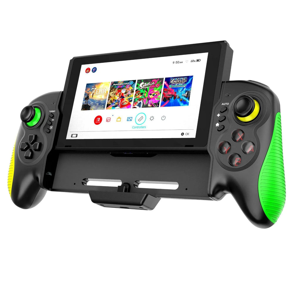 Yellow-green somatosensory game handle controller with burst function for Switch and PC