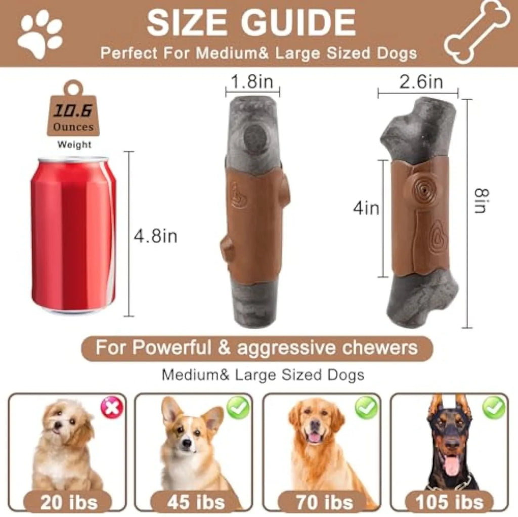 Large bacon-flavoured nylon dog chew toy with squeaker for aggressive chewers