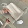 Black and white hand-held cotton cloth laptop clutch bag for tablet protection with coin pocket.