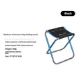 Black aluminium alloy folding camping stool with national style pattern