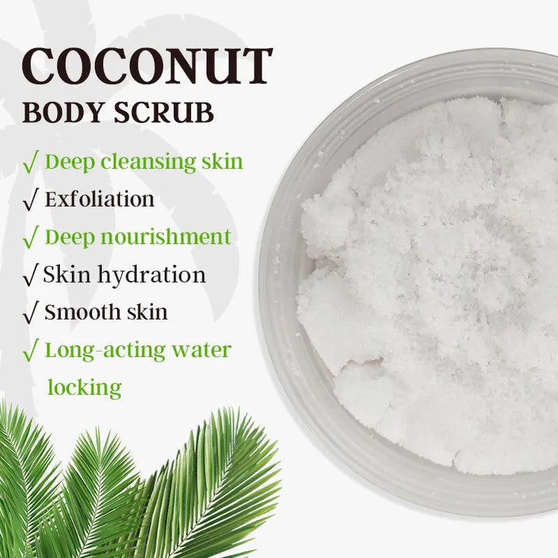 Body care cream soft skin hydrating coconut facial scrub 350g tub exfoliator