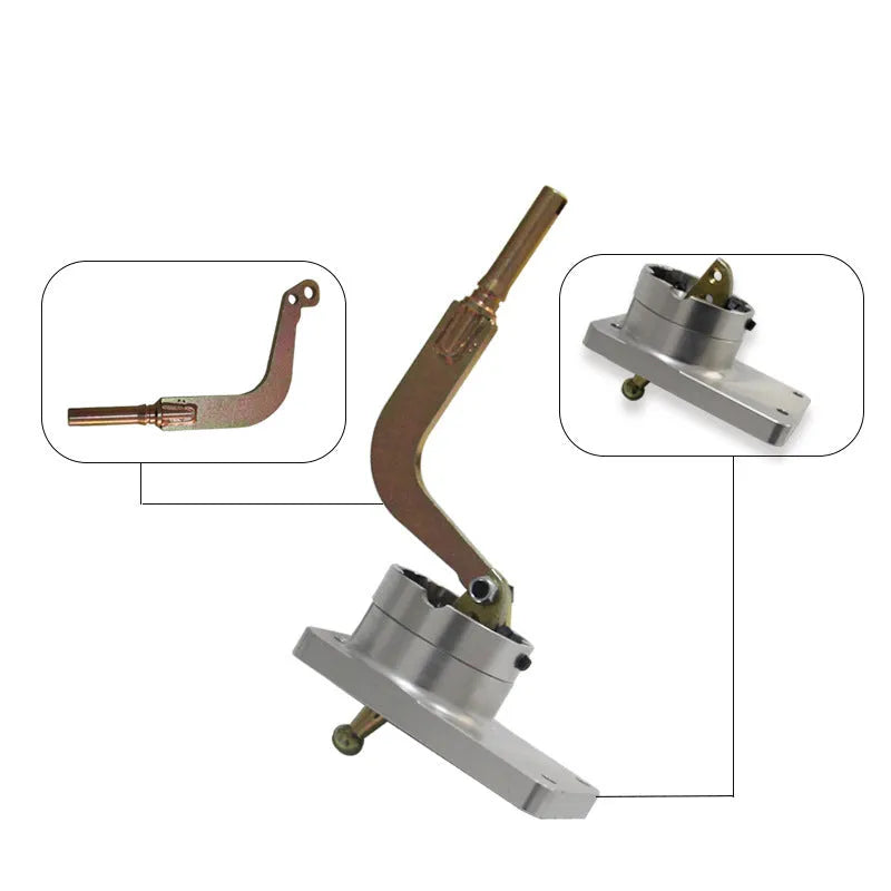 Silver aluminium short shift lever for Horton manual transmission vehicles