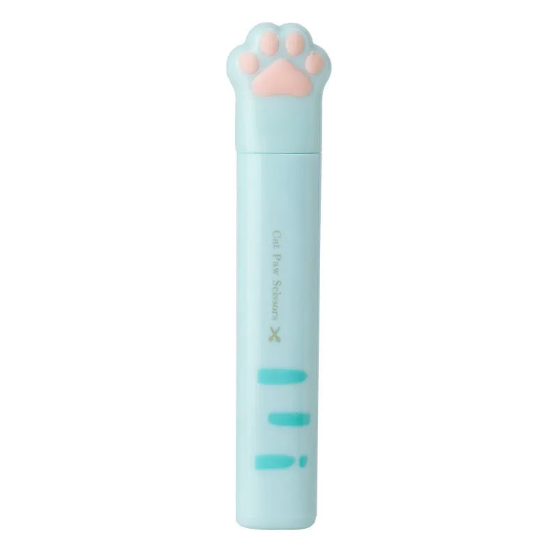 Cat paw mini folding safety scissors with stainless steel blades in four colour options