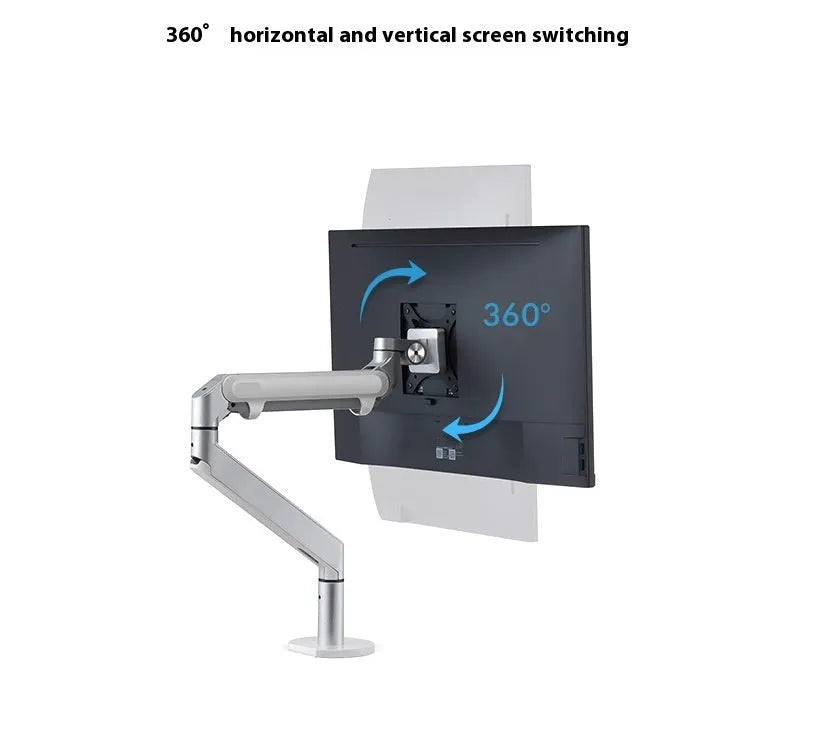 Aluminium alloy laptop stand with adjustable air pressure arm in black or silver