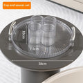 Rotating refrigerator with faucet and four compartments in modern simplicity glacier pattern