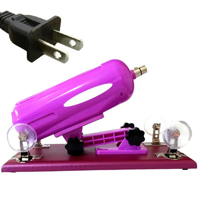 Purple automatic telescopic thrusting sex toy measuring 37x15cm