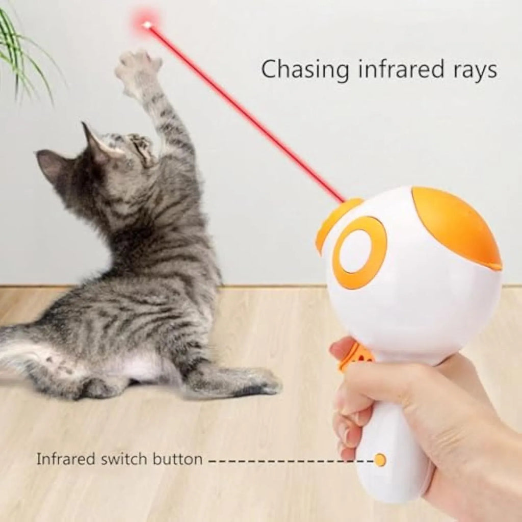 Green dog treat launcher toy measuring 15.5cm length with automatic food dispenser