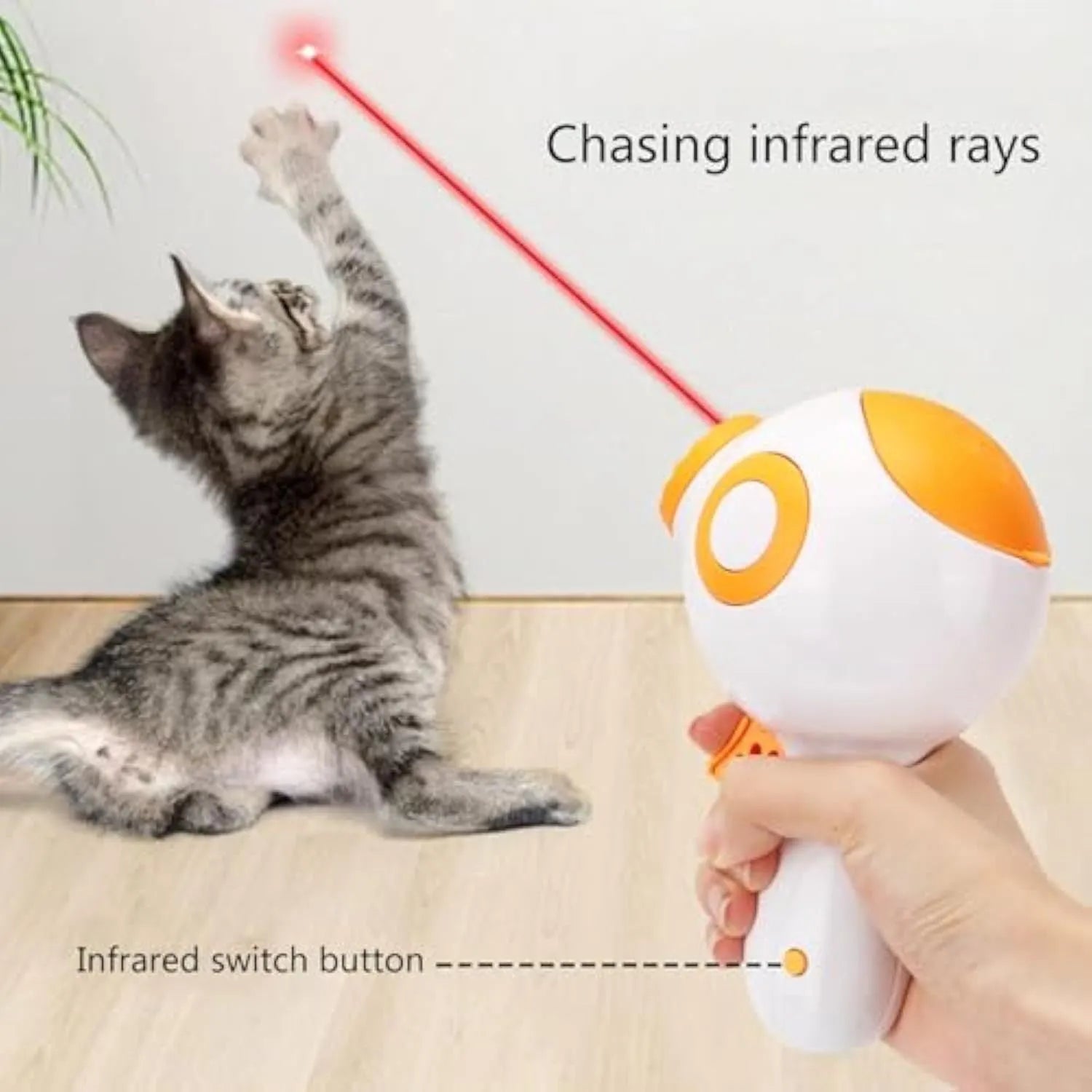 Green dog treat launcher toy measuring 15.5cm length with automatic food dispenser