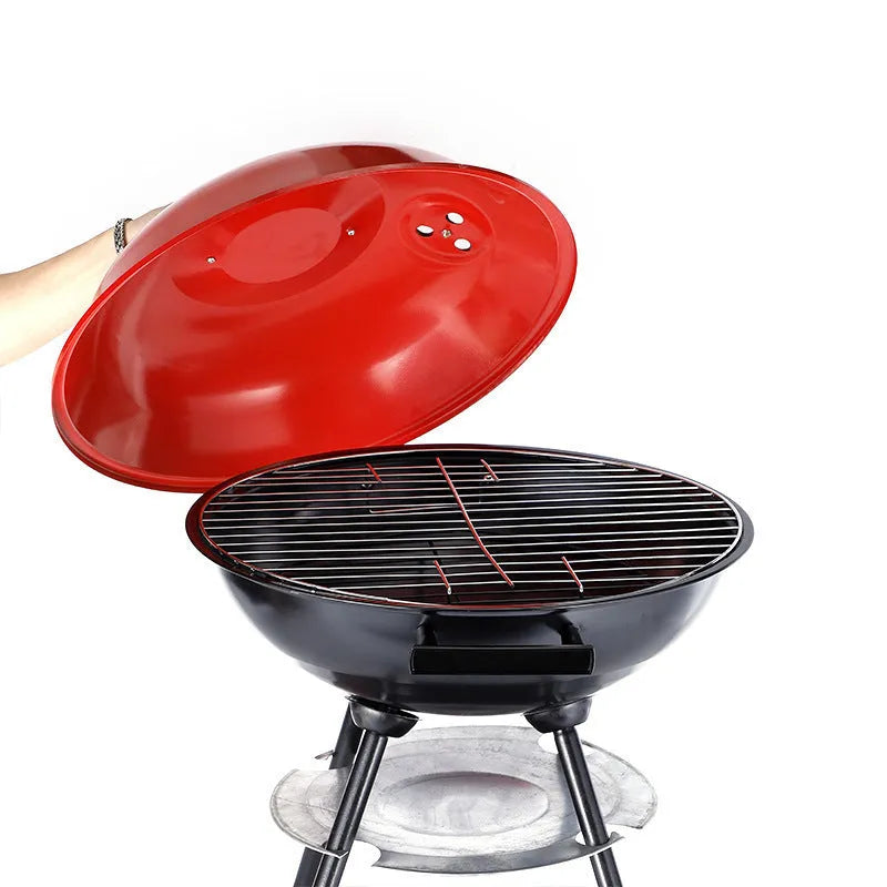 Portable iron barbecue oven with 14-inch apple stove design for outdoor cooking