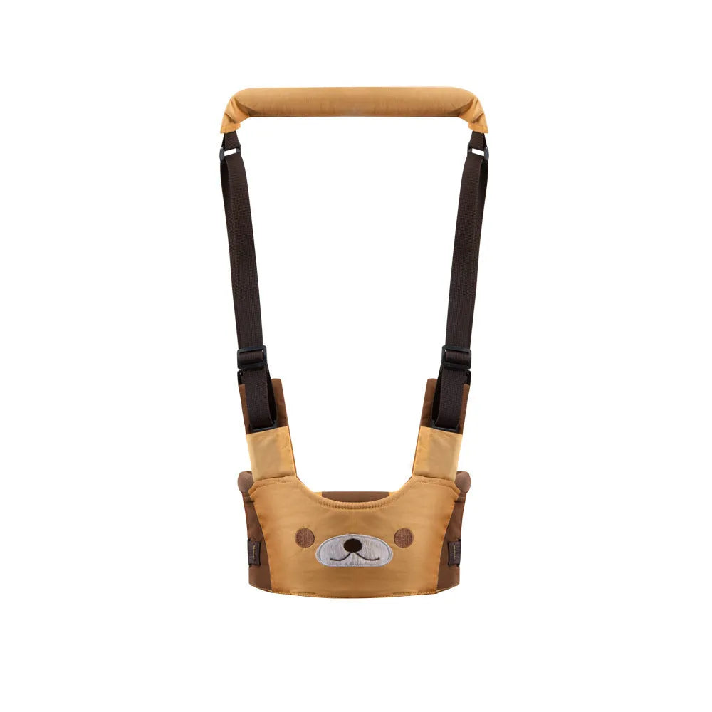 Cotton baby walking harness belt for toddlers in blue colour, showing adjustable straps and chest panel.