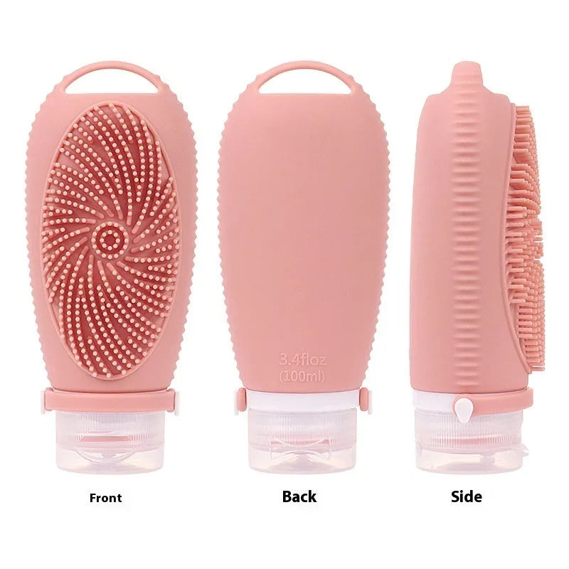 Silicone bath brush storage bottle with 100ml capacity in various colours