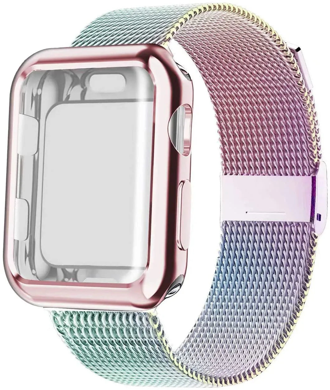 Magnetic Milanese loop metal band with TPU lining for Apple Watch in multiple colour options.