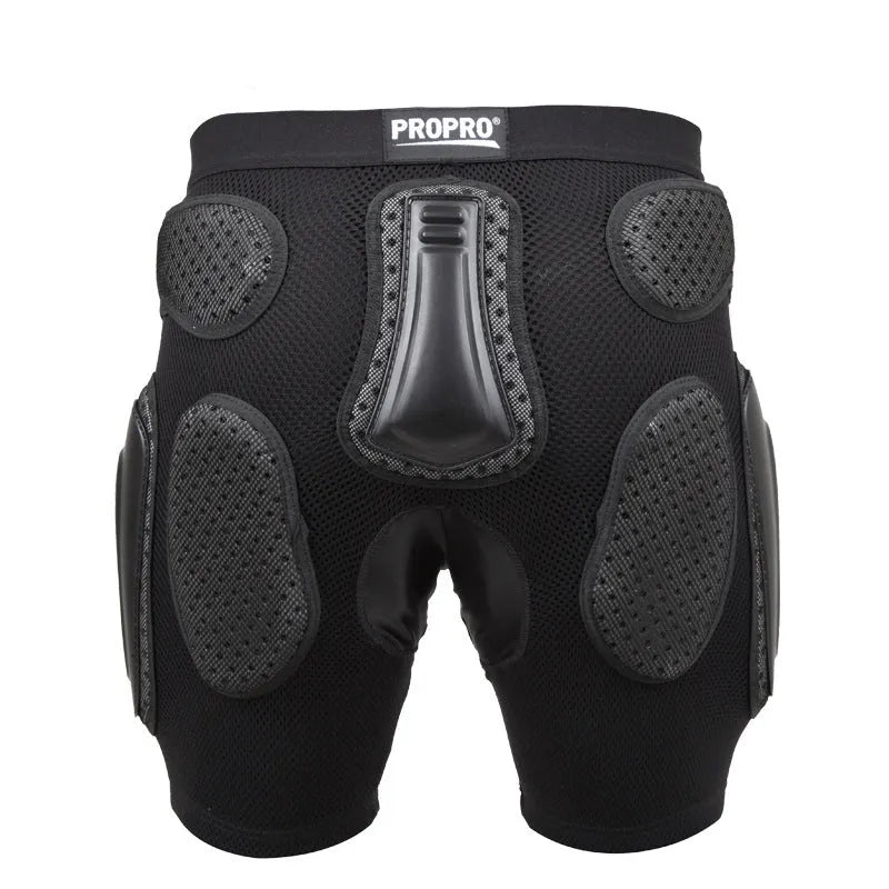 Black cycling hip pad protection pants showing padded hip area for impact absorption
