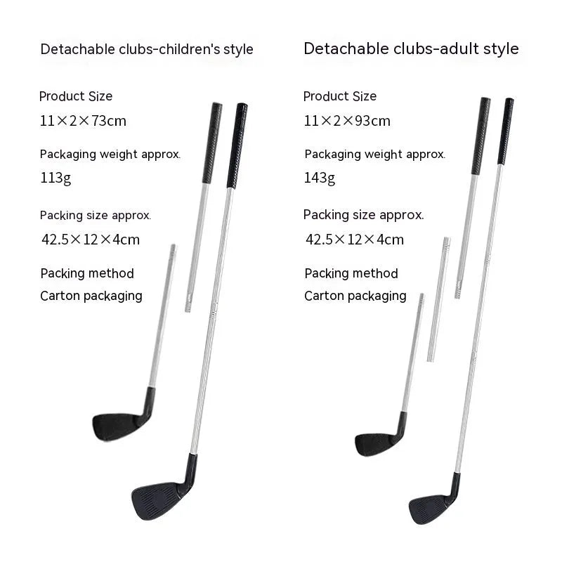 Metal golf club for adult or children's outdoor recreation and practice