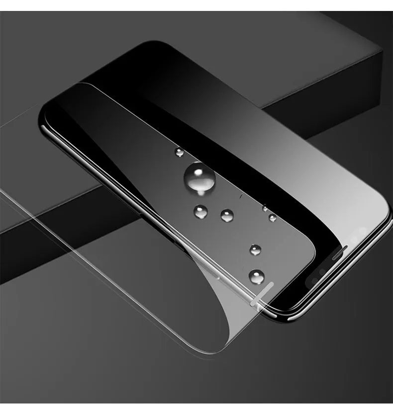 HD tempered glass screen protector for Samsung phones on a mobile device.