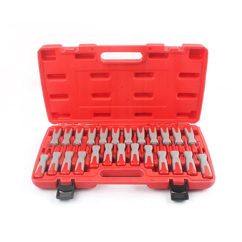 25-piece car terminal removal needle tool set in storage case for automotive electrical connector disassembly