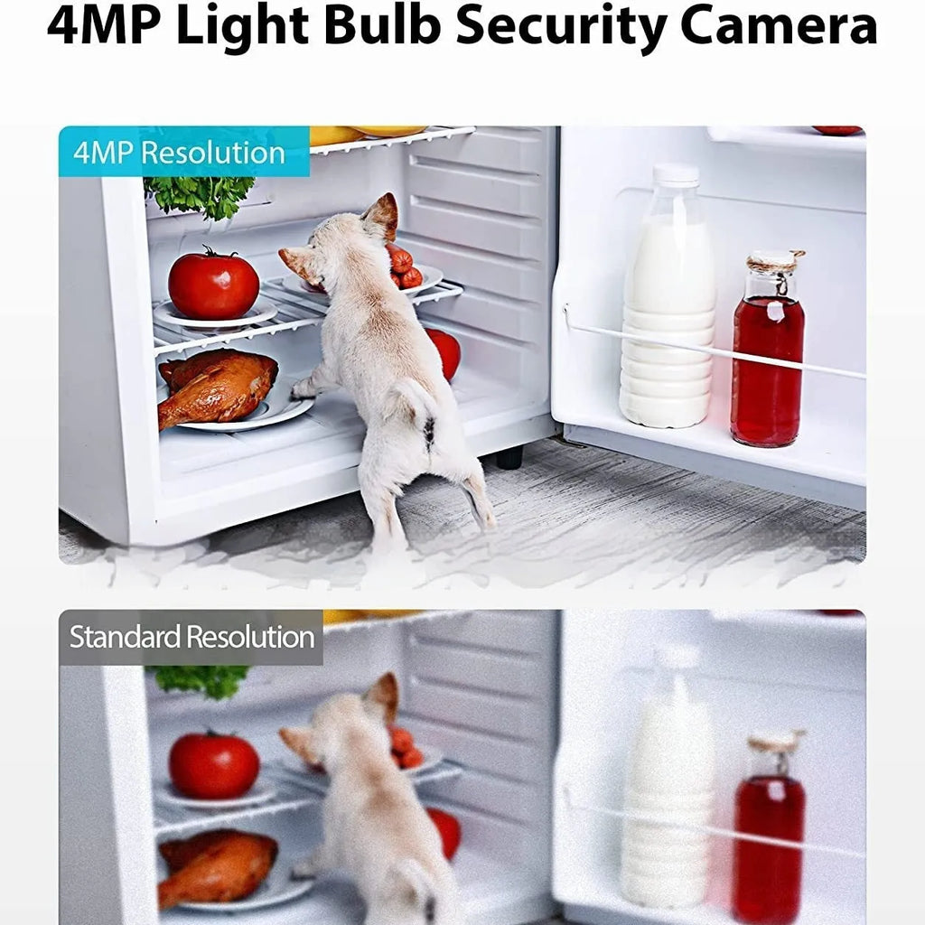 Graffiti style 2K 4MP WiFi surveillance camera with E27 interface for night vision monitoring