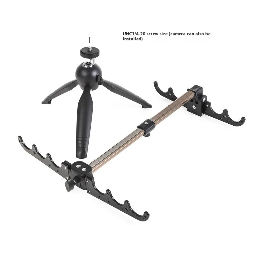 Aluminium ice fishing triangle rod holder bracket with folding tripod legs