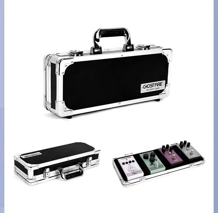 T-EC8 trumpet aviation box guitar effect pedal unit in black flight case
