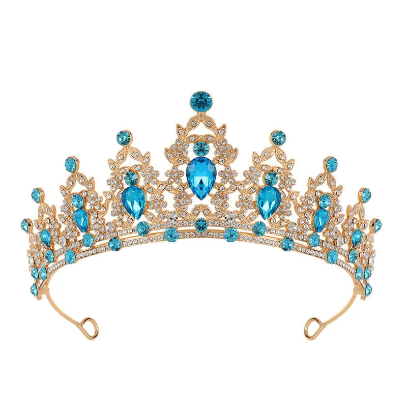 Baroque bride headdress crown with alloy construction and diamond colour finish