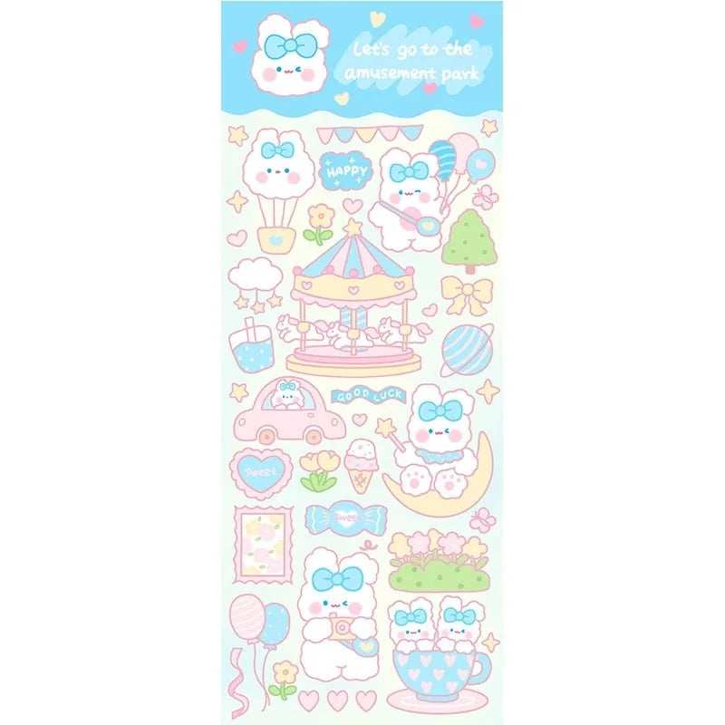 PVC waterproof cartoon decorative stickers for agendas and notebooks