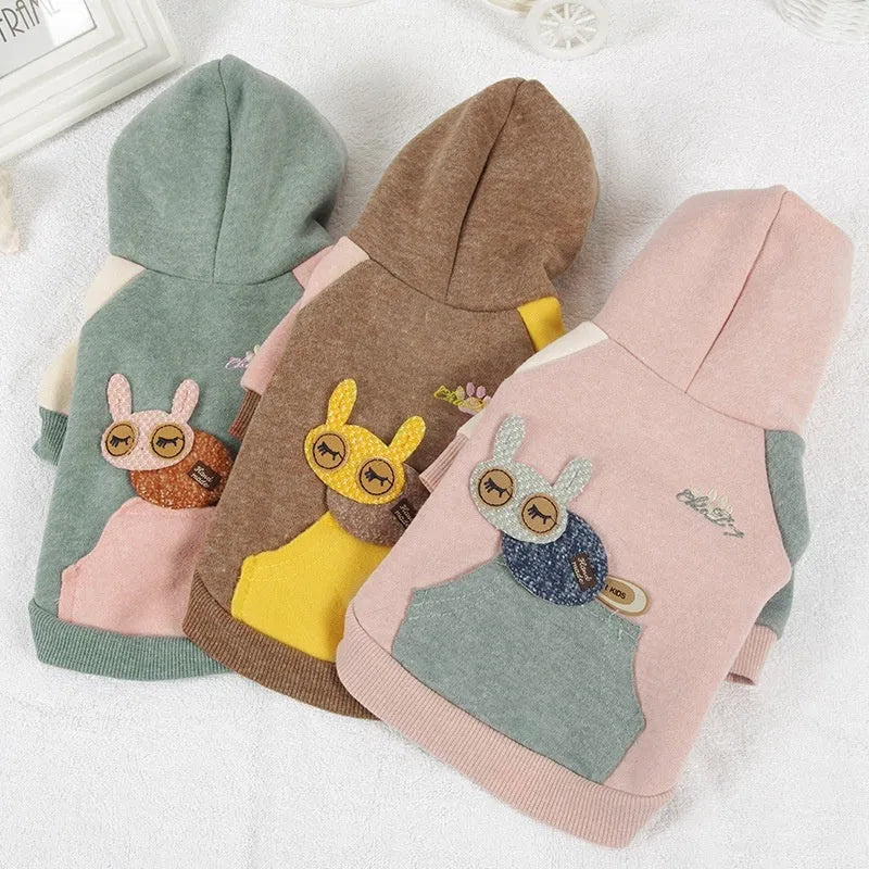 Brown cotton pet sweatshirt clothing for small dogs in various sizes