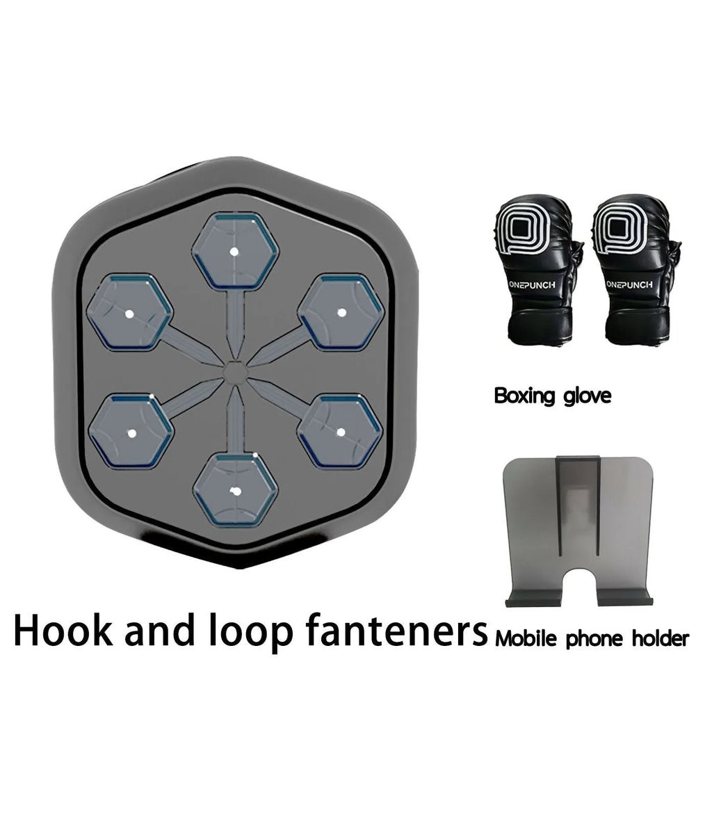 Black smart music boxing machine with Bluetooth connection and EVA construction
