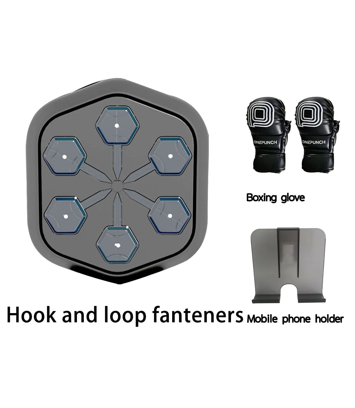 Black smart music boxing machine with Bluetooth connection and EVA construction