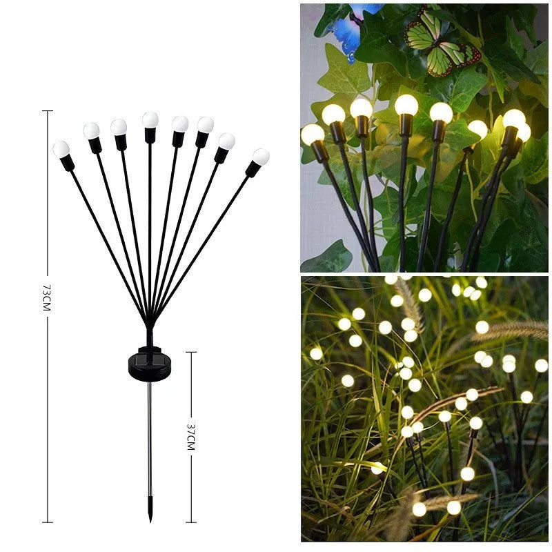 Solar-powered LED ground lamp with stainless steel spike for garden pathway lighting