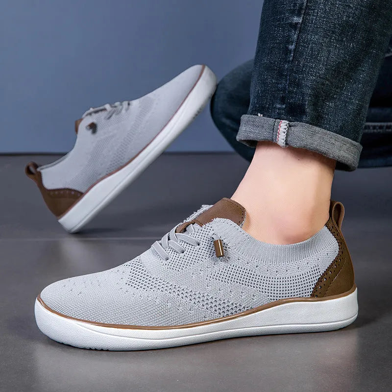 Widened fattened big wide last mesh walking shoes for larger feet in black fabric upper with flat EVA sole