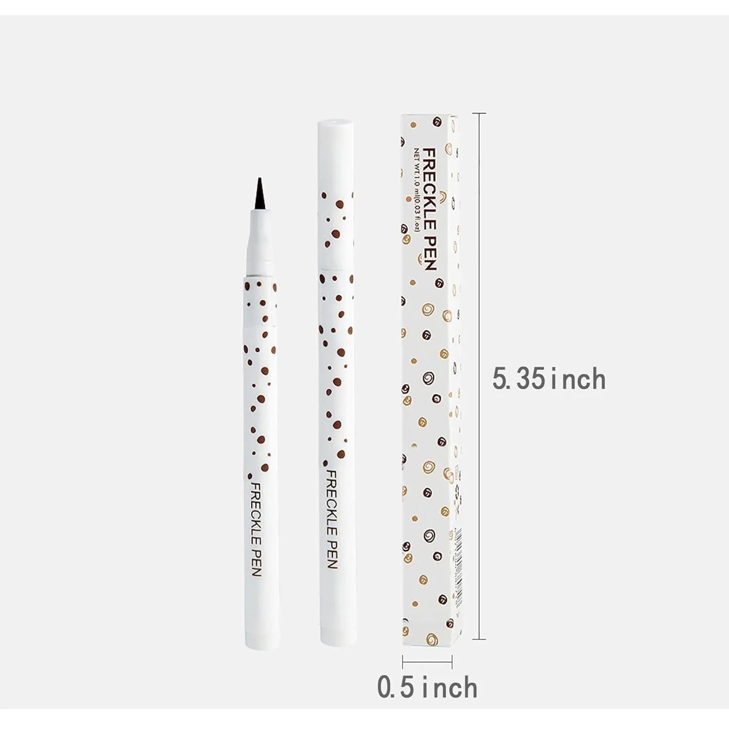 Dark brown freckle pen with precision tip for waterproof natural-looking face and body freckles