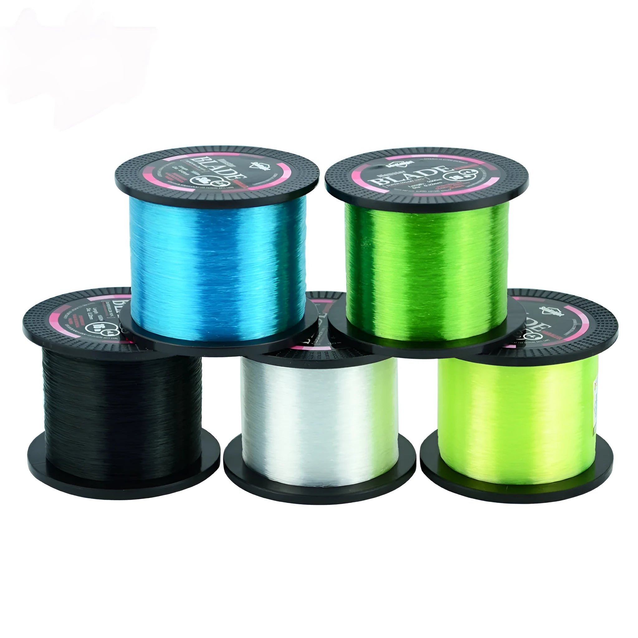 Seaknight1000 M nylon fishing line spool in one of five colours: white, green, blue, yellow, or black.
