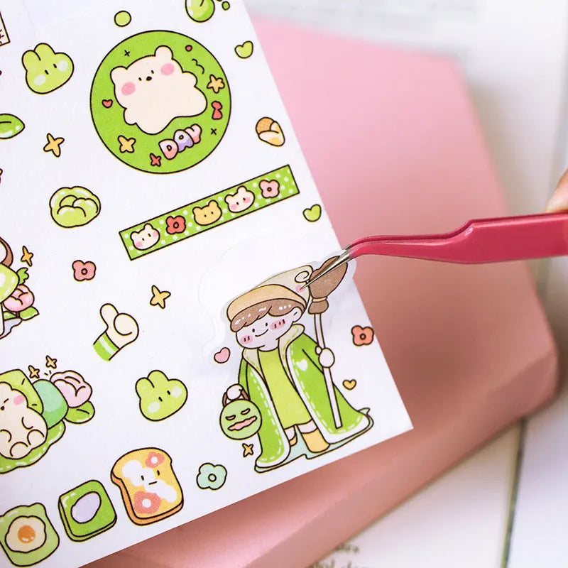 Stainless steel tweezers macaron coloured straight and elbow styles on paper card packaging