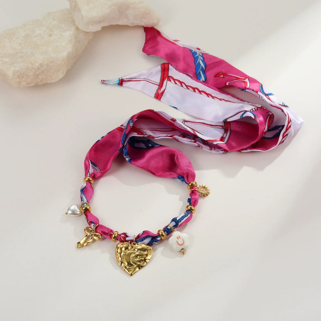 Stainless steel geometric chain necklace and bracelet set with 18K gold electroplating