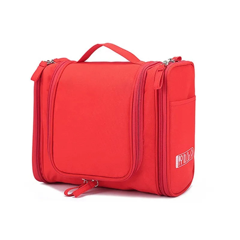 Travel waterproof cosmetic bag in beige made from ABS material for storing toiletries