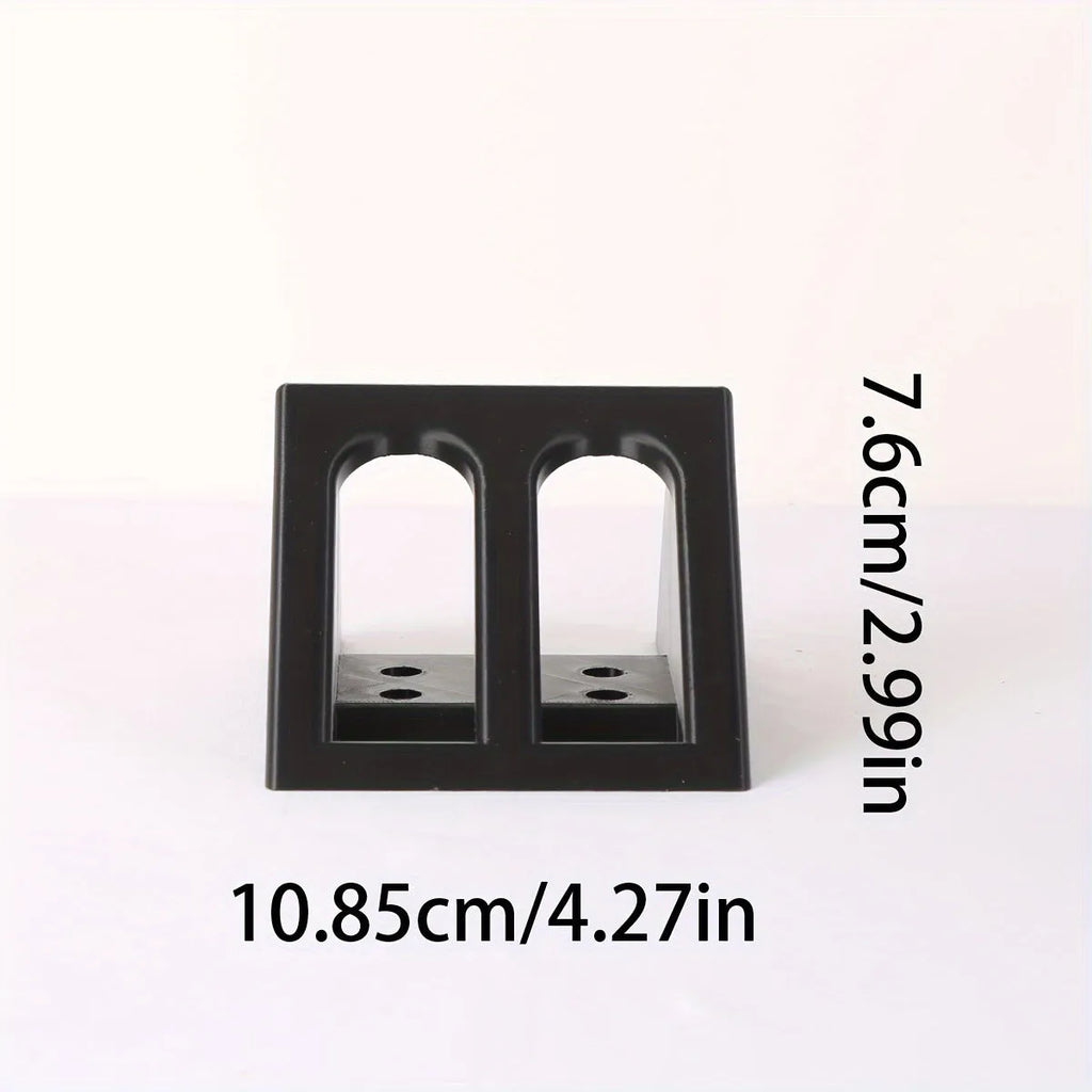 Black punk-style plastic pistol display stand for replica firearms
