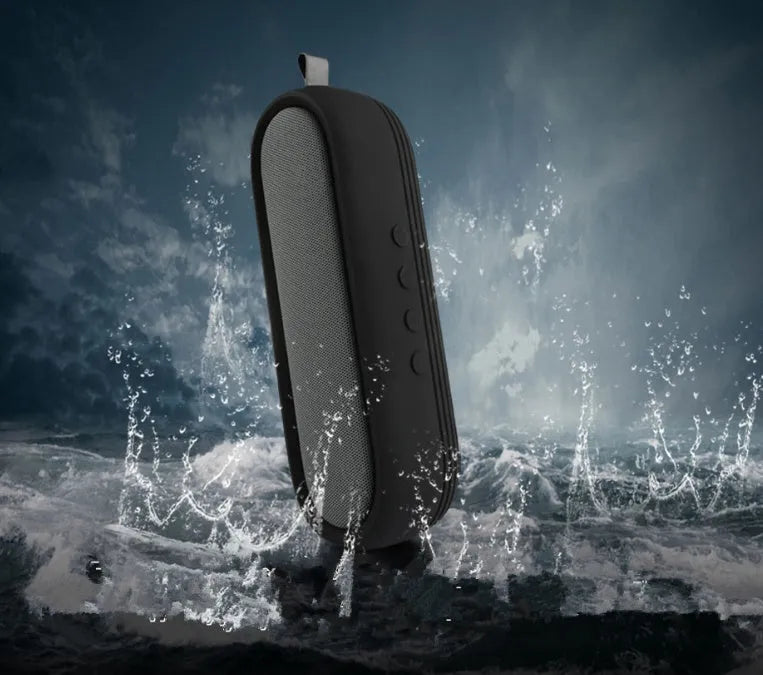 CRDCsmart S202C black portable wireless Bluetooth speaker with dual drivers and IP65 waterproof rating