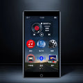 Black Ruizu H1 8GB MP3 MP4 player with 4-inch touchscreen showing media playback interface