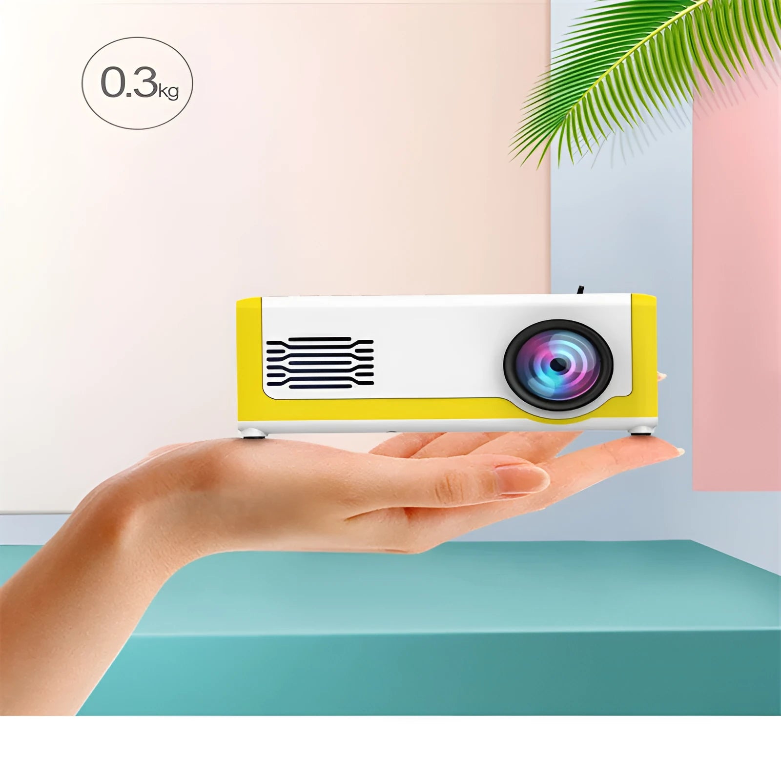 YG300 mini projector 1080P portable LED home theatre for mobile phone black